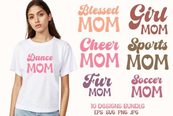 Groovy Mom SVG Bundle: Retro Graphics for Modern Crafts