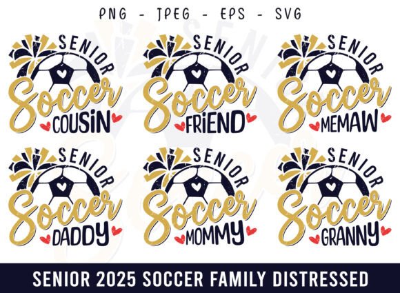 Senior Soccer 2025 SVG for Crafts and Graphics